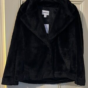 Lands' End Women's Elegant Black Teddy Jacket